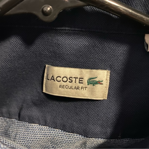 Lacoste Long Sleeve Button Down Regular Fit Blue Shirt XL / 2XL Classic Preppy - Picture 4 of 11